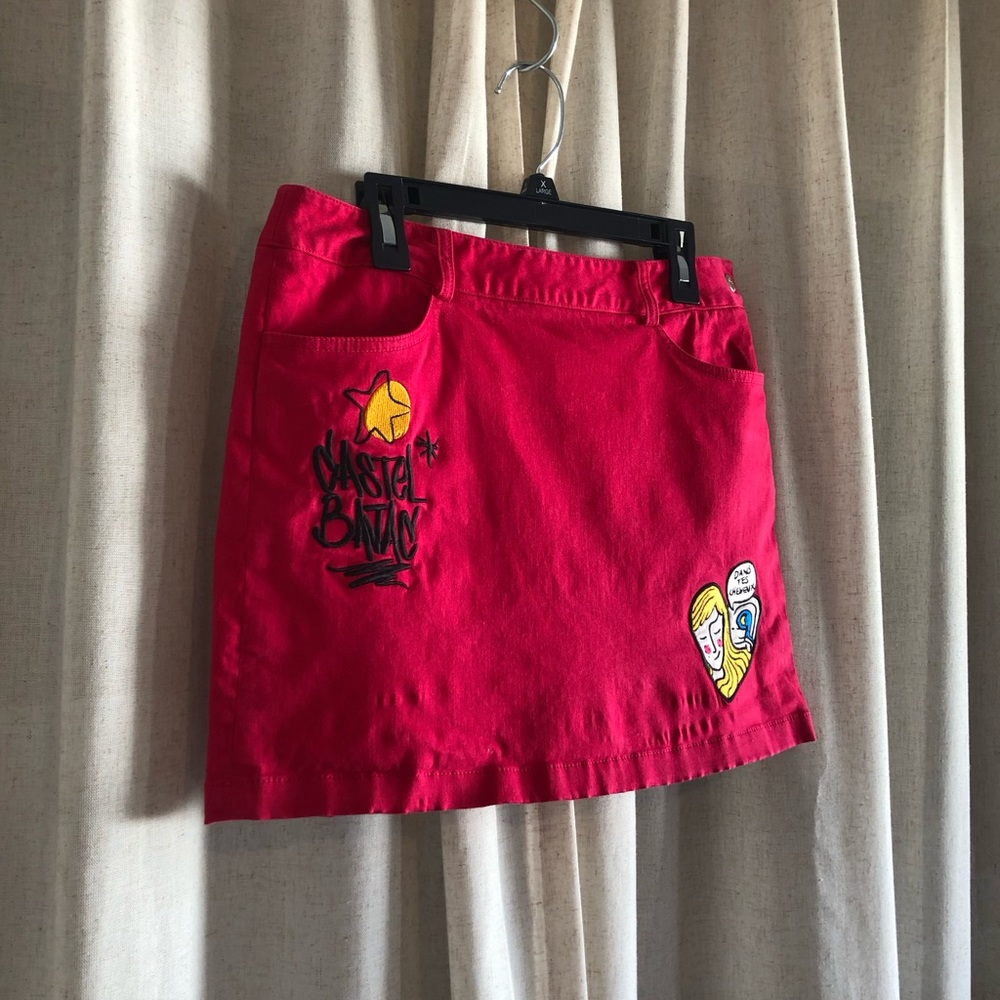 Castle Bajac Pink Magenta Skirt embroidery and interior shorts.